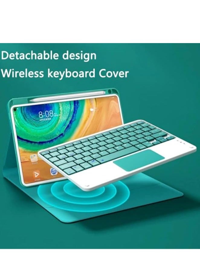 General Arabic & English Keyboard Case Compatible with Samsung Galaxy Tab S9 2023 11 Inch, 7-Color Backlit Keyboard with Touchpad, PU Tablet Holder Cover  - Image 3
