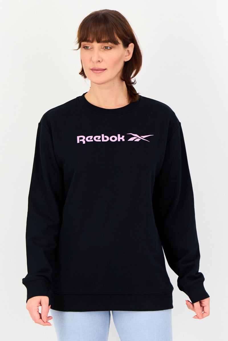 Reebok Women Sportswear Fit Long Sleeve Outdoor Sweatshirt, Black - Image 1