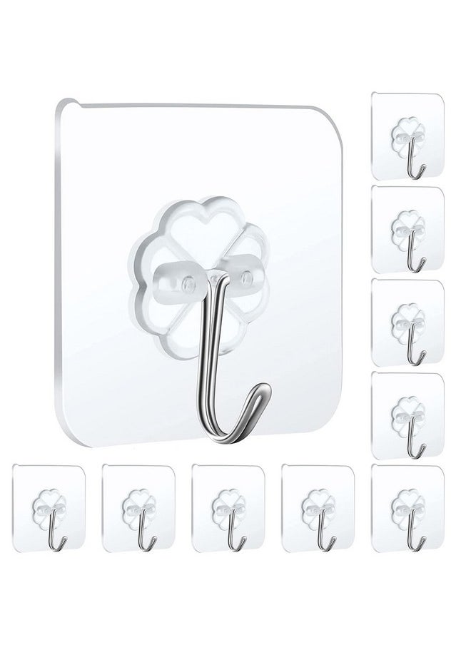Zureni Zureni Self Adhesive Wall Hanging Hooks Heavy Duty Multi-Functional Waterproof Ceiling Hanger Hook for Bathroom, Home & Kitchen (Holds Upto 5 kg, 10 Pcs)  - Image 1