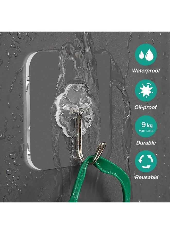 Zureni Zureni Self Adhesive Wall Hanging Hooks Heavy Duty Multi-Functional Waterproof Ceiling Hanger Hook for Bathroom, Home & Kitchen (Holds Upto 5 kg, 10 Pcs)  - Image 3