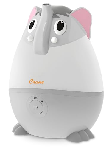 Crane Adorables Ultrasonic Mini Humidifiers for Bedroom and Baby Nursery 5 Gallon Cool Mist Air Humidifier for Large Room or Kids Room Humidifier Filters Optional Mini Elephant