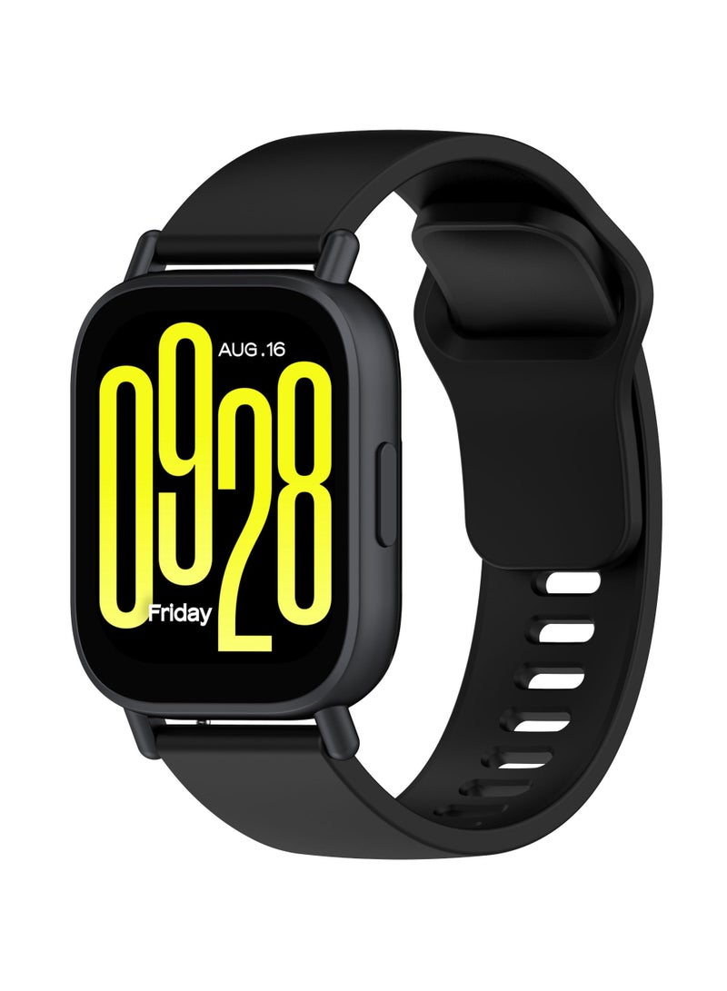 Silicone Band Compatible for Xiaomi Redmi Watch 5 Active/Watch 5 Lite 22mm Rubber Watch Strap Quick Release Sport Wristband (Black) - Image 1