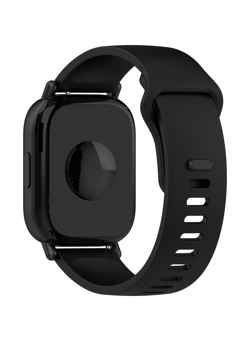 Silicone Band Compatible for Xiaomi Redmi Watch 5 Active/Watch 5 Lite 22mm Rubber Watch Strap Quick Release Sport Wristband (Black) - Image 2