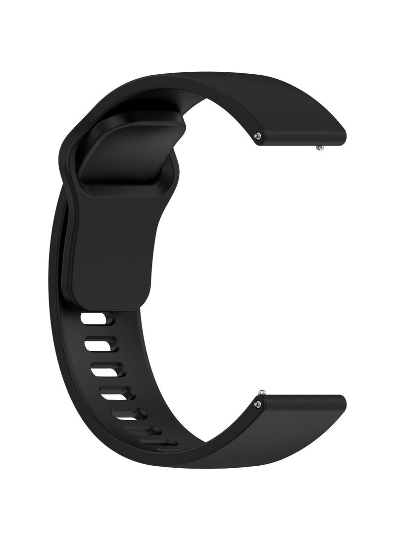 Silicone Band Compatible for Xiaomi Redmi Watch 5 Active/Watch 5 Lite 22mm Rubber Watch Strap Quick Release Sport Wristband (Black) - Image 3