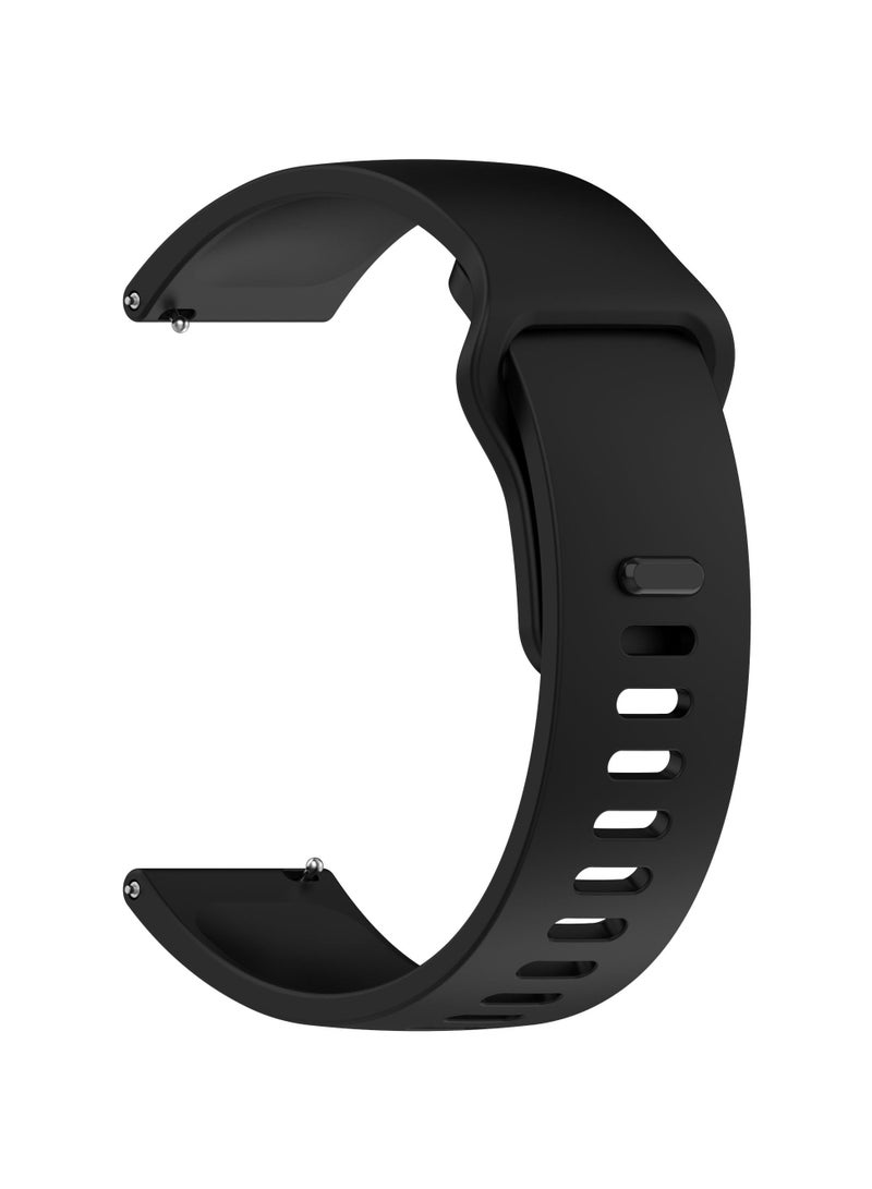 Silicone Band Compatible for Xiaomi Redmi Watch 5 Active/Watch 5 Lite 22mm Rubber Watch Strap Quick Release Sport Wristband (Black) - Image 4