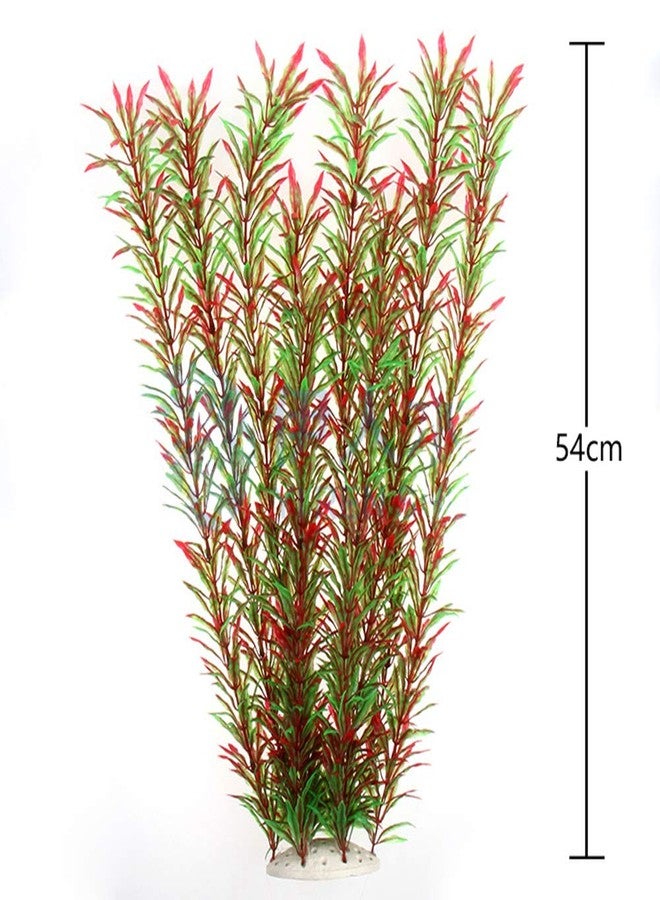 Norgail Large Aquarium Plants Artificial Plastic Fish Tank Plants Decoration Ornaments Safe for All Fish 21 Inches Tall (1pcs Red&Green) - Image 2