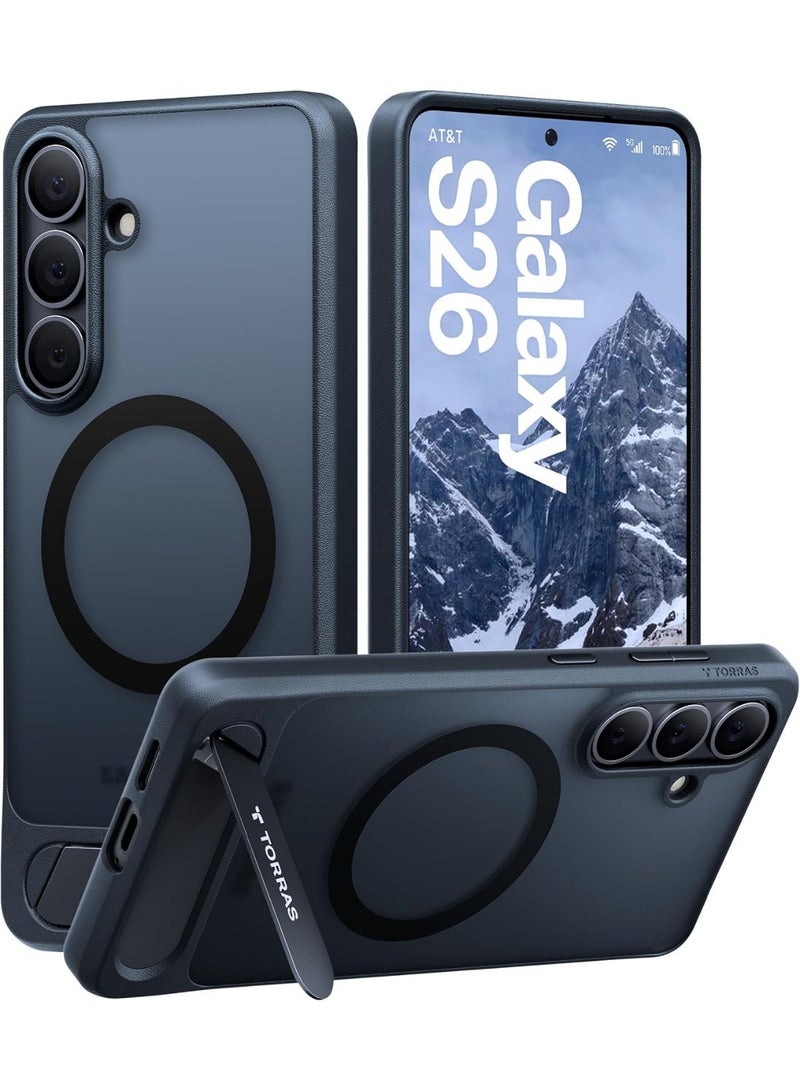 TORRAS Pstand (Ostand L1) Series Case for Samsung Galaxy S26, Strong Magnetic & Seamless Stand, Fit for MagSafe, Mil-Grade Drop Protection, Adjustable Kickstand Case with Stand, Translucent Back, Black - Image 1
