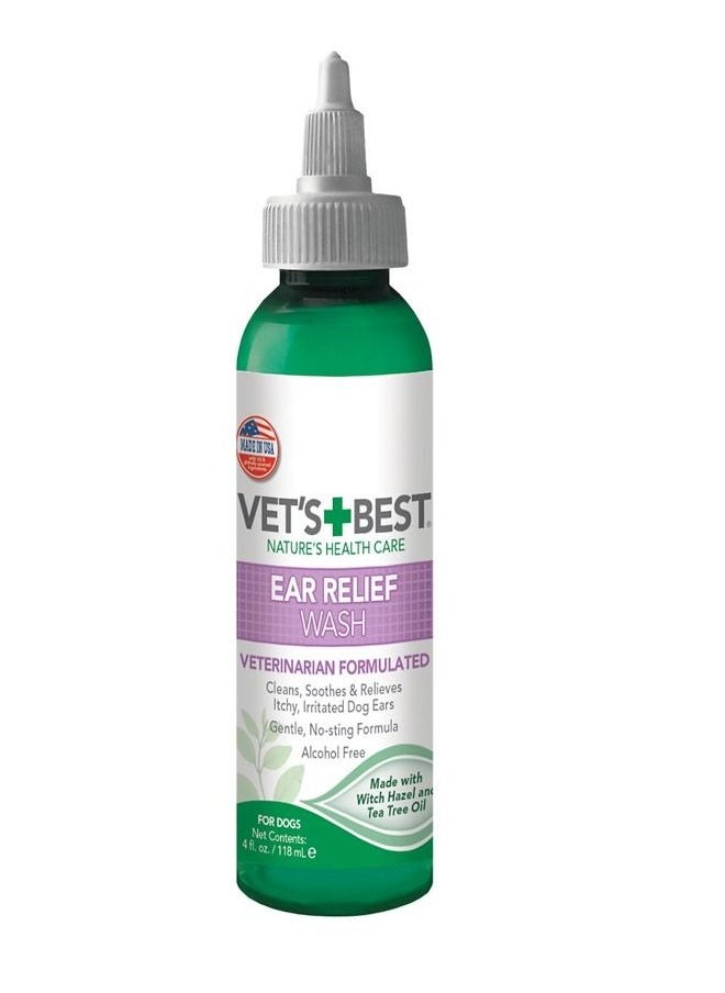 Vet's Best - Ear Relief Wash For Dogs Eases Scratching Redness And Soreness 118ml - Image 1