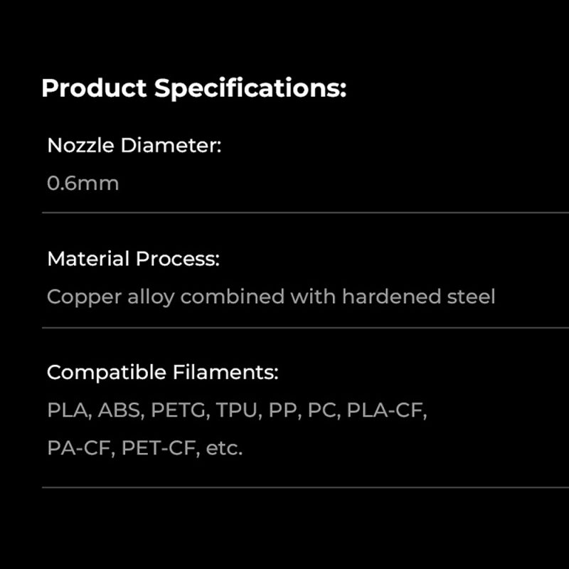 Creality 3D Unicorn Quick-Swap Nozzle 0.6mm All-Metal Integrated Design Copper Alloy - Hardened Steel High Flow 600mm/s Printing Nozzle for PLA PETG ABS TPU Filament - Image 2