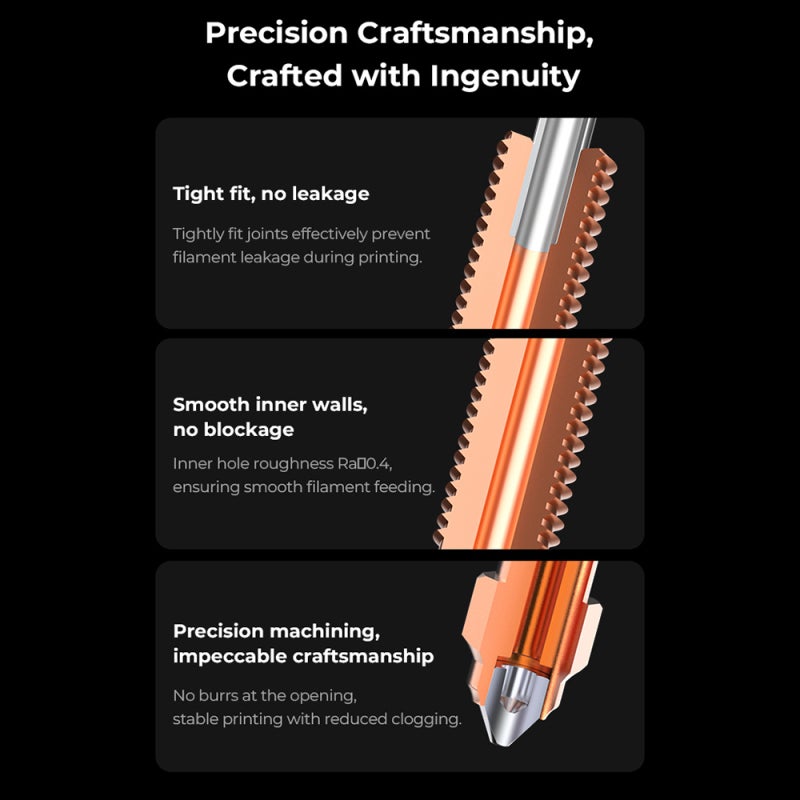 Creality 3D Unicorn Quick-Swap Nozzle 0.6mm All-Metal Integrated Design Copper Alloy - Hardened Steel High Flow 600mm/s Printing Nozzle for PLA PETG ABS TPU Filament - Image 4