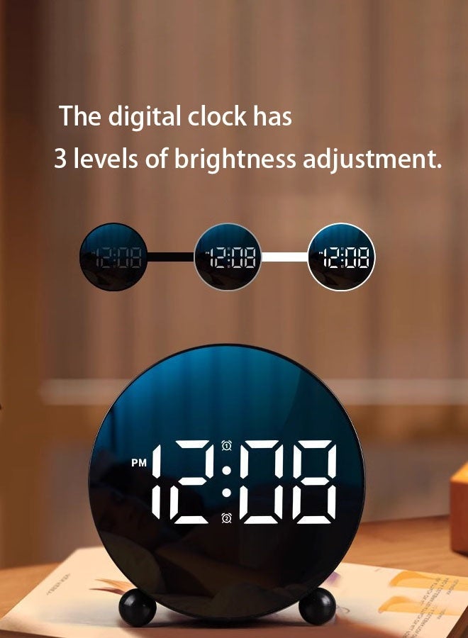 Hanayo Digital Alarm Clock Rechargeable Alarm Clock LED Night Mode Electronic Watch Large Time Home Decor Table Clock with Adjustable Brightness for Home Living Room Dorm(Black) - Image 5