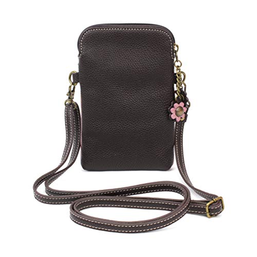 CHALA Bird Collection Cell Phone Crossbody Purse-Women PU Leather/Canvas Multicolor Handbag with Adjustable Strap - Flamingo - glitter pink - Image 4