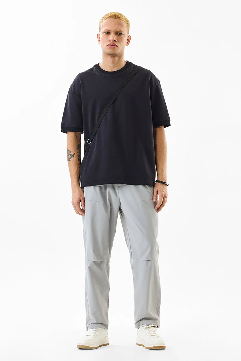 سنيتش Light Grey Solid Relaxed Track Pants