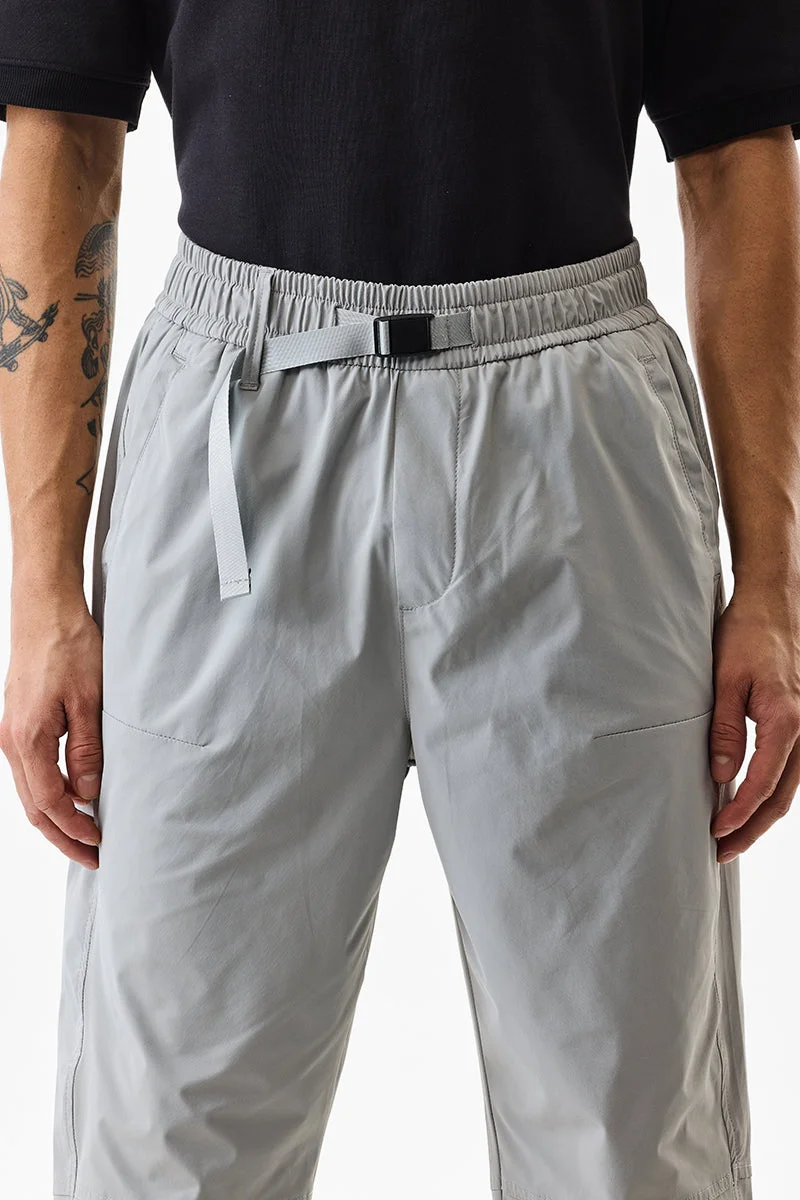 سنيتش Light Grey Solid Relaxed Track Pants