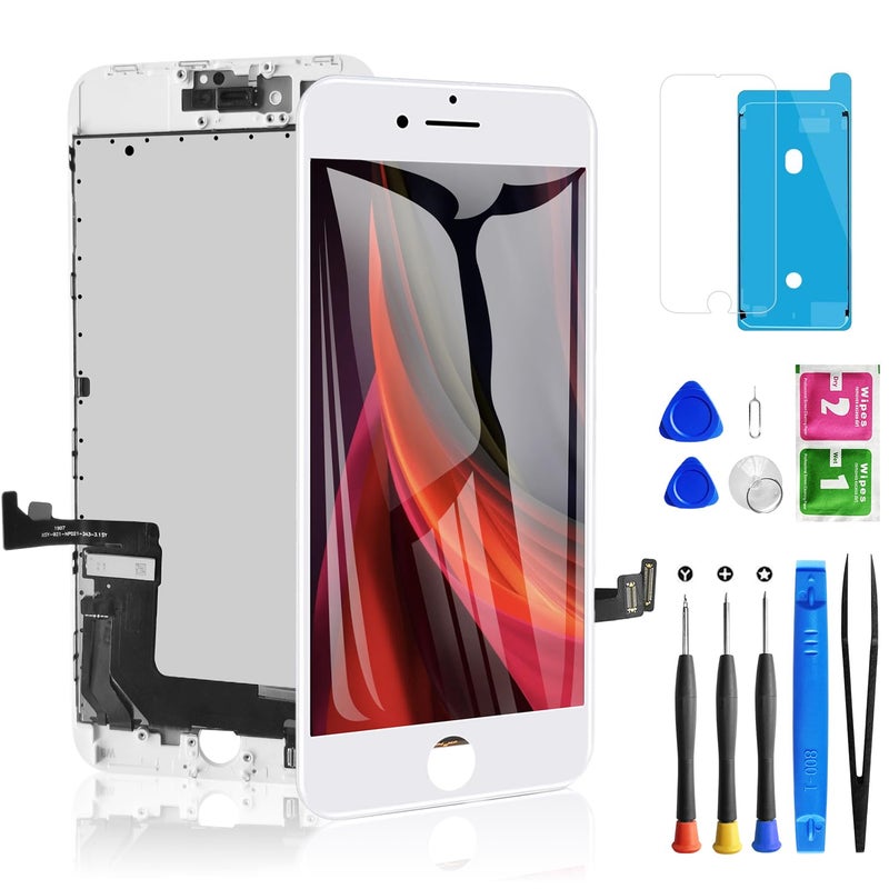 Diykitpl for iPhone 8 Plus Screen Replacement White 5.5 Inch, 3D Touch LCD Digitizer Display for iPhone 8 Plus, with Repair Tools Kit for A1864,A1897,A1898 Glass Screen - Image 1