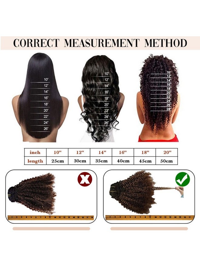 Caliee Afro Coily 3C And 4A Clip In Hair Extensions 100% Virgin Human Hair For Black Women Afro Kinky Curly Double Weft, 7 Pieces, 12 Inch
