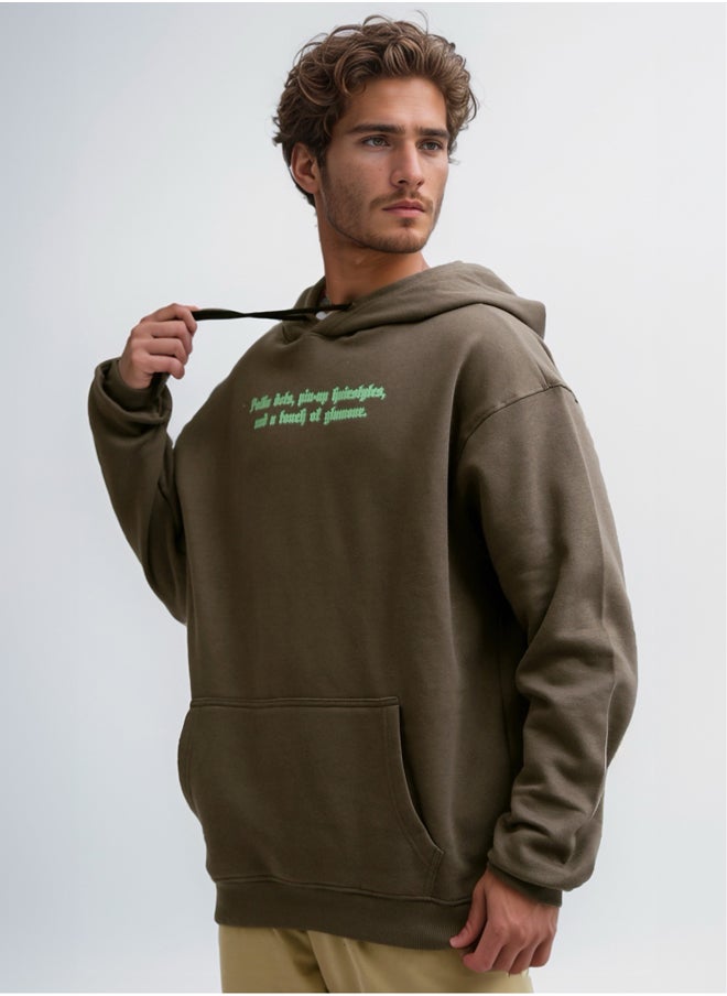 RAVIN - Long Sleeves Printed Sweatshirt With Black Drawstring - Image 1
