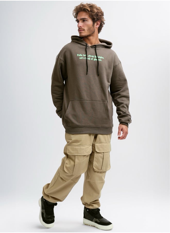 RAVIN - Long Sleeves Printed Sweatshirt With Black Drawstring - Image 1