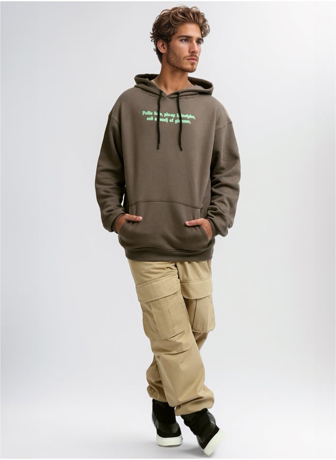 RAVIN - Long Sleeves Printed Sweatshirt With Black Drawstring - Image 1