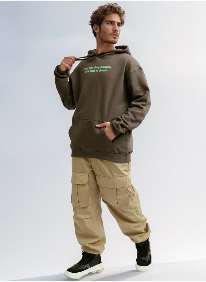 RAVIN - Long Sleeves Printed Sweatshirt With Black Drawstring - Image 1
