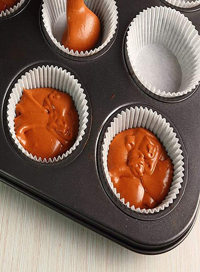 Decorcrafts 6 Slot Aluminium Tray Cup Muffin Pan Tins Mould for Baking Cupcake Mould Non-Stick Bakeware Reusable Tray Pan Mould for Deserts, Pastries and Cookies Non-Stick (Black) - Image 4