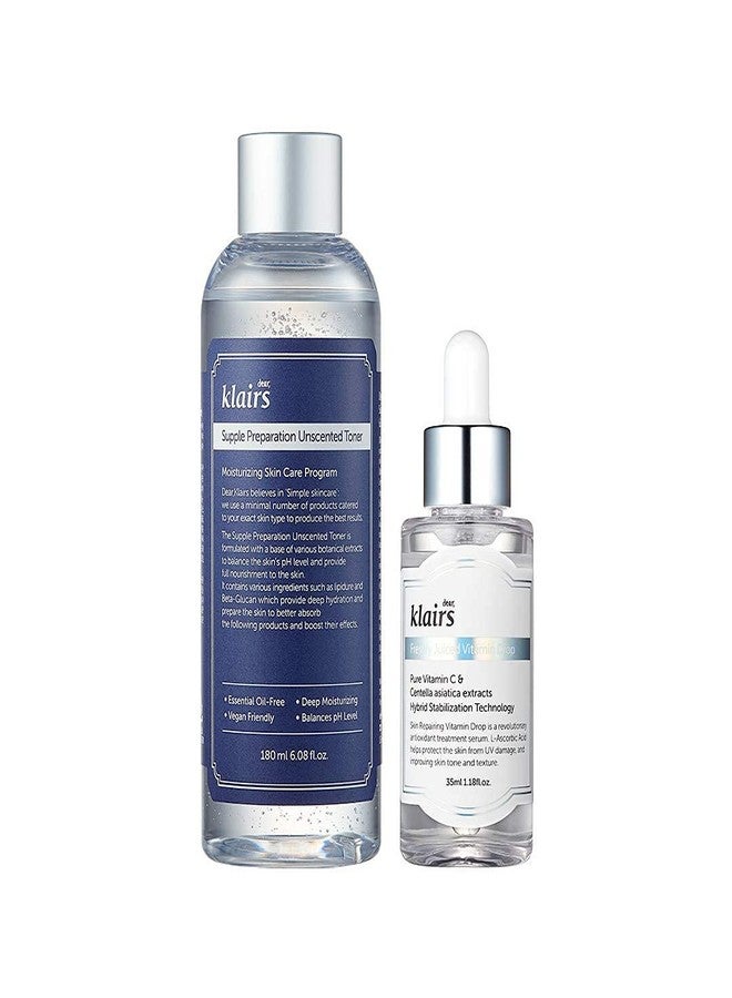 DearKlairs Best & Basic Set with Unscented Toner, Vitamin Drop, Hydration - Image 1
