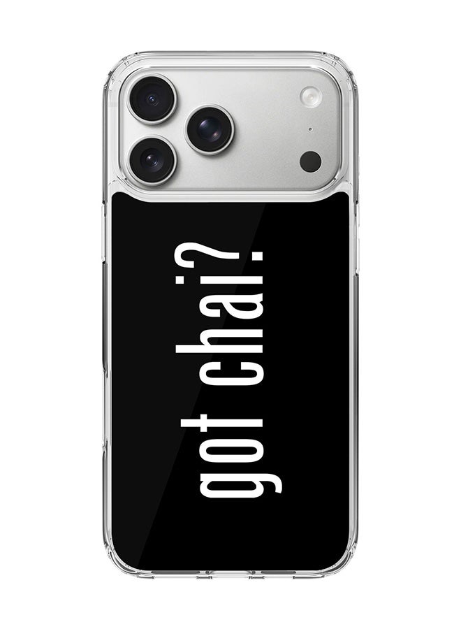 Stylizedd Classic Clear MagSafe Case for iPhone 17 Pro Max , Hybrid Soft Case Flexible Edges Anti Drop TPU PC Gel Thin Transparent Cover [ Designed for iPhone 17 Pro Max ] - Got Chai