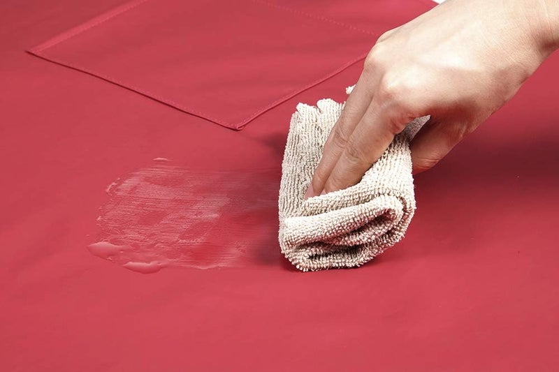 VWELL Store Waterproof Rubber Vinyl Apron for Women - Chemical Resistant Work Cloth with 2 Pockets - Adjustable Bib Butcher Apron - Best for DishWashing, Lab Work, Dog Grooming, Cleaning Fish (Red) - Image 5
