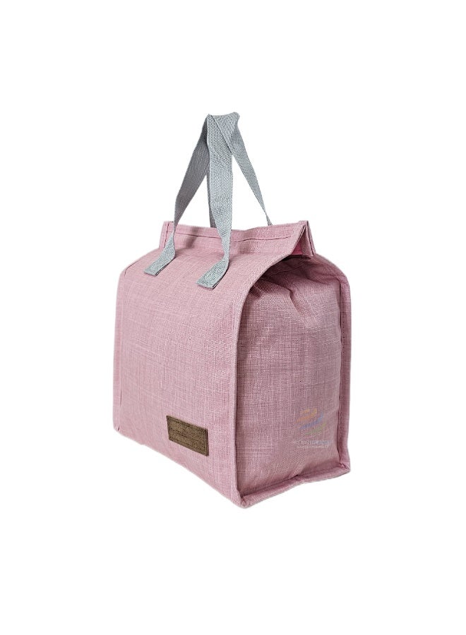 Insulated Lunch Tote Bag – Reusable Cooler Bag with Leakproof Interior, Large Capacity, Thermal Food Storage for Office, School, Picnic and Travel (Pink) - Image 3