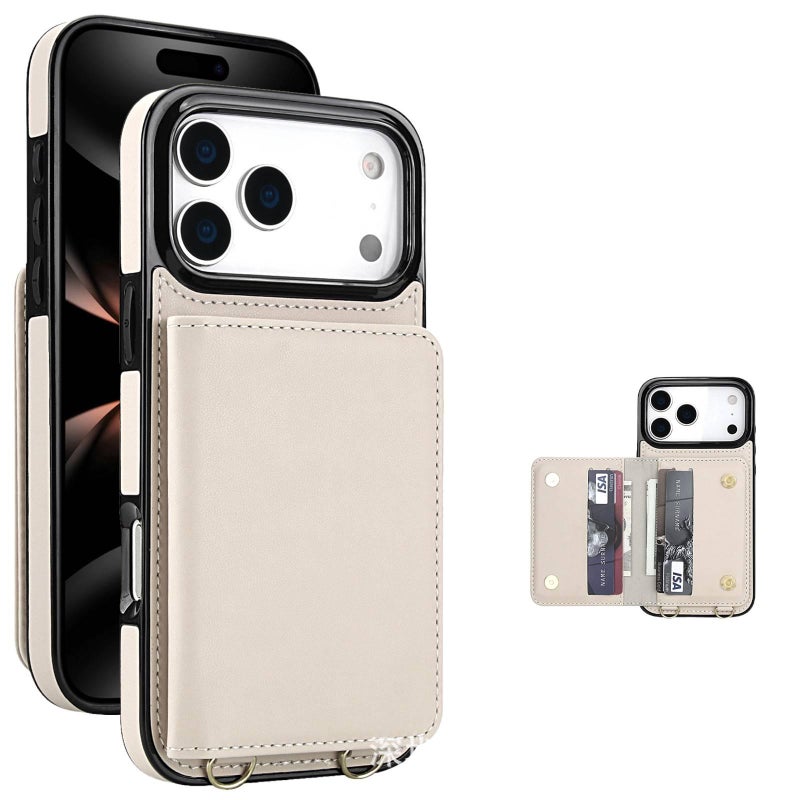 Protective Case | Card Holder | Drop Protection | White | TPU | Shockproof Cover for iPhone 16 / 16 Plus / 16 Pro / 16 Pro Max - Image 1