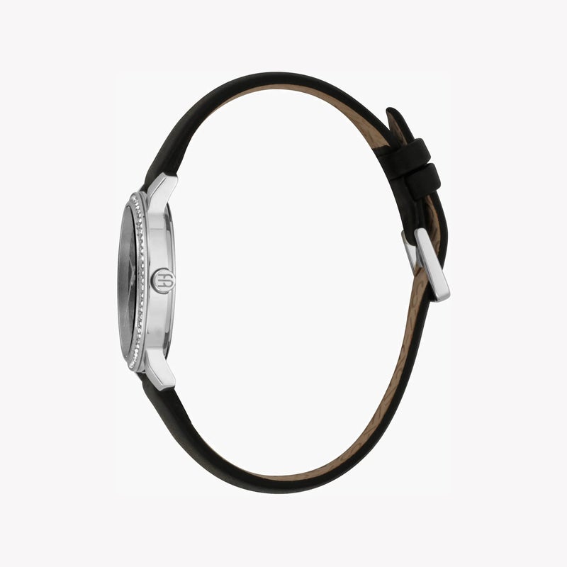 ESPRIT Women's Black Leather Watch, Black Dial|ES1L282L0015 - Image 3