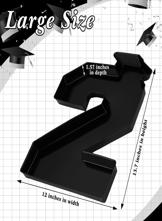 Tellingyou 4 Pcs 13.7" 2026 Charcuterie Numbers Fillable Graduation Disposable Mache Box Chocolate Candy Tray Grad Container Decoration(Black,2026) - Image 3