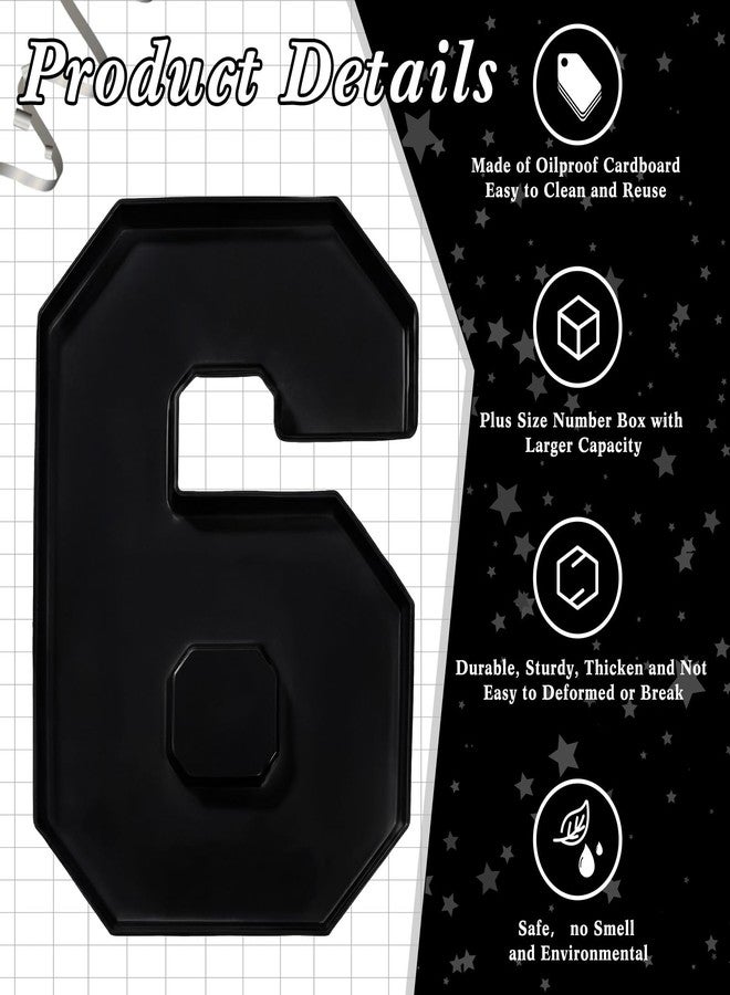 Tellingyou 4 Pcs 13.7" 2026 Charcuterie Numbers Fillable Graduation Disposable Mache Box Chocolate Candy Tray Grad Container Decoration(Black,2026) - Image 4
