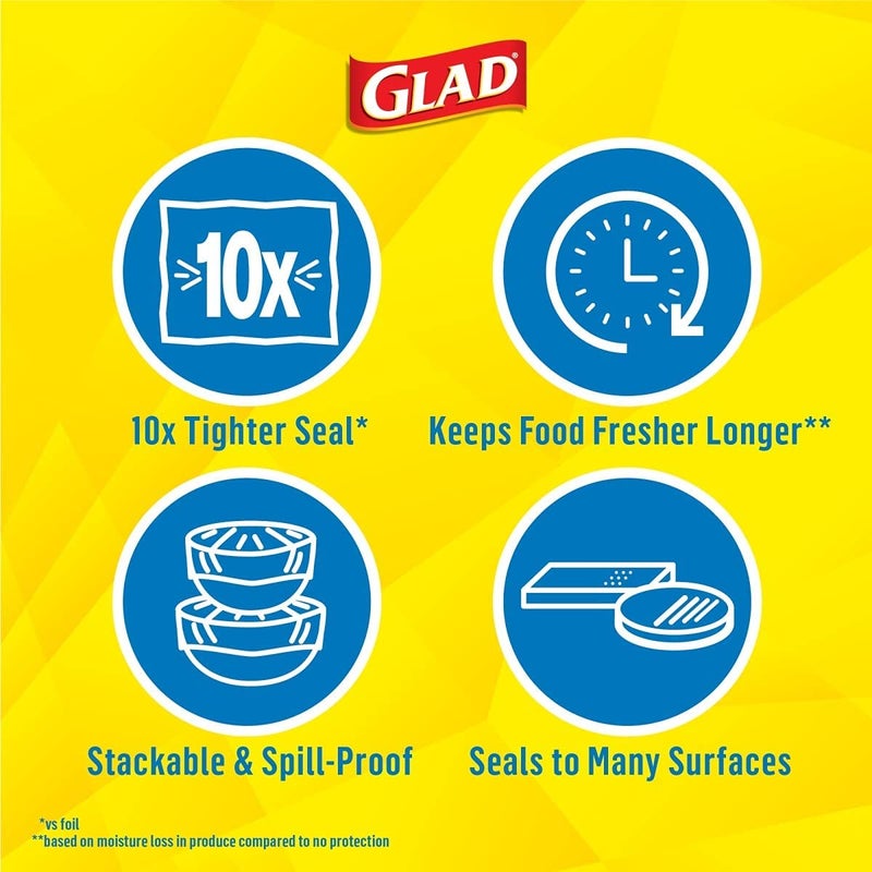 Glad Press'n Seal Food Plastic Wrap, Bulk Food Storage Wrap, Plastic Food Wrap, 70 Square Foot Roll, (Pack of 12) - 70441 - Image 3