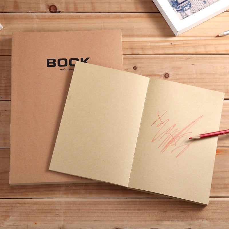 Zunjue A4/A5 Coil Glue Vintage Kraft Paper Book Sketch Sketch Book Hand-Painted Blank Kraft Painting Book - Image 3