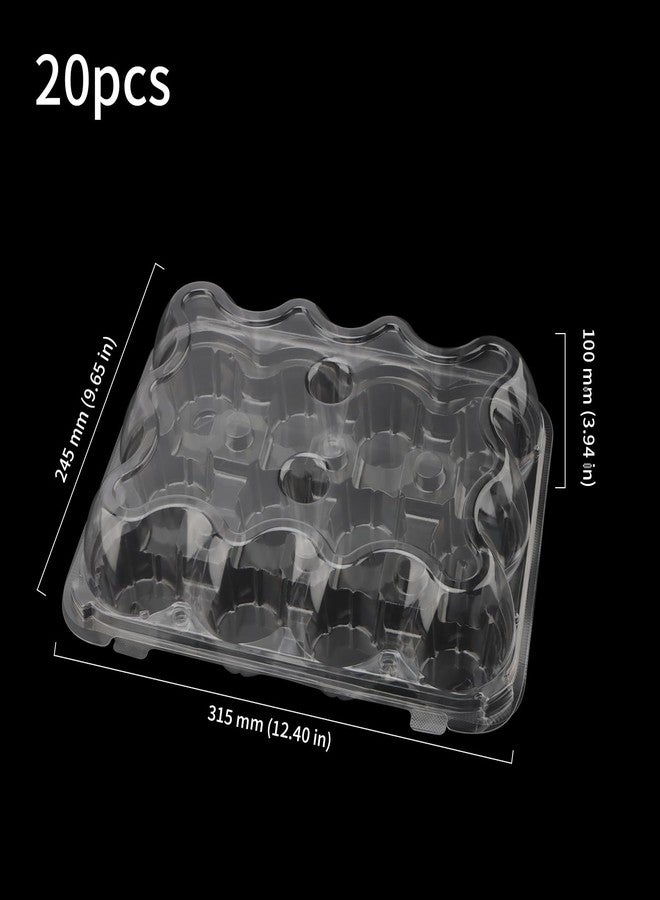 HOIGON 20 Pack Clear Cupcake Containers 12 Count, Plastic Dozen Cupcake Boxes with Dome Lid, Disposable Cupcake Carrier Holders for Display and Transport - Image 2