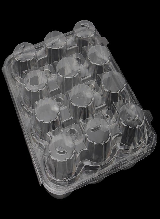 HOIGON 20 Pack Clear Cupcake Containers 12 Count, Plastic Dozen Cupcake Boxes with Dome Lid, Disposable Cupcake Carrier Holders for Display and Transport - Image 4