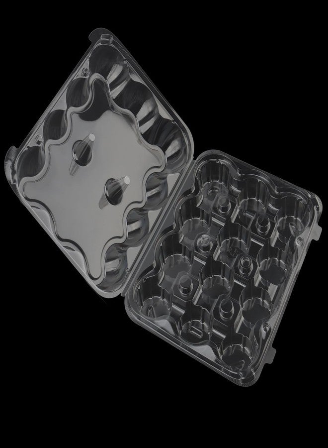 HOIGON 20 Pack Clear Cupcake Containers 12 Count, Plastic Dozen Cupcake Boxes with Dome Lid, Disposable Cupcake Carrier Holders for Display and Transport - Image 3