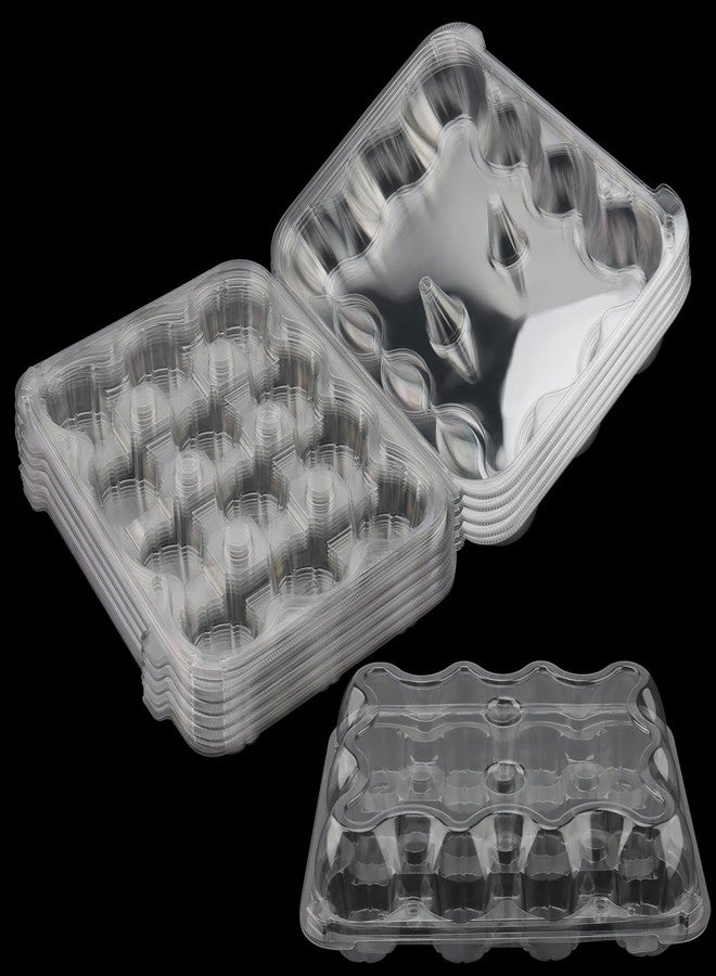 HOIGON 20 Pack Clear Cupcake Containers 12 Count, Plastic Dozen Cupcake Boxes with Dome Lid, Disposable Cupcake Carrier Holders for Display and Transport - Image 1