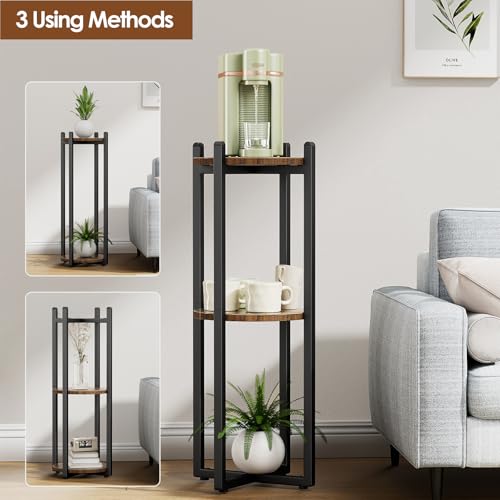 Housolution 3 Tier Water Dispenser Floor Stand, Water Jug Stand for 1-5 Gallon Water Bottles/Water Crocks, Water Stand Plant Stand Corner Shelf Stand for Small Spaces Kitchen Living Room, Rustic Brown - Image 2