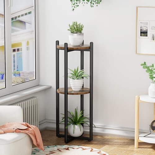 Housolution 3 Tier Water Dispenser Floor Stand, Water Jug Stand for 1-5 Gallon Water Bottles/Water Crocks, Water Stand Plant Stand Corner Shelf Stand for Small Spaces Kitchen Living Room, Rustic Brown - Image 5