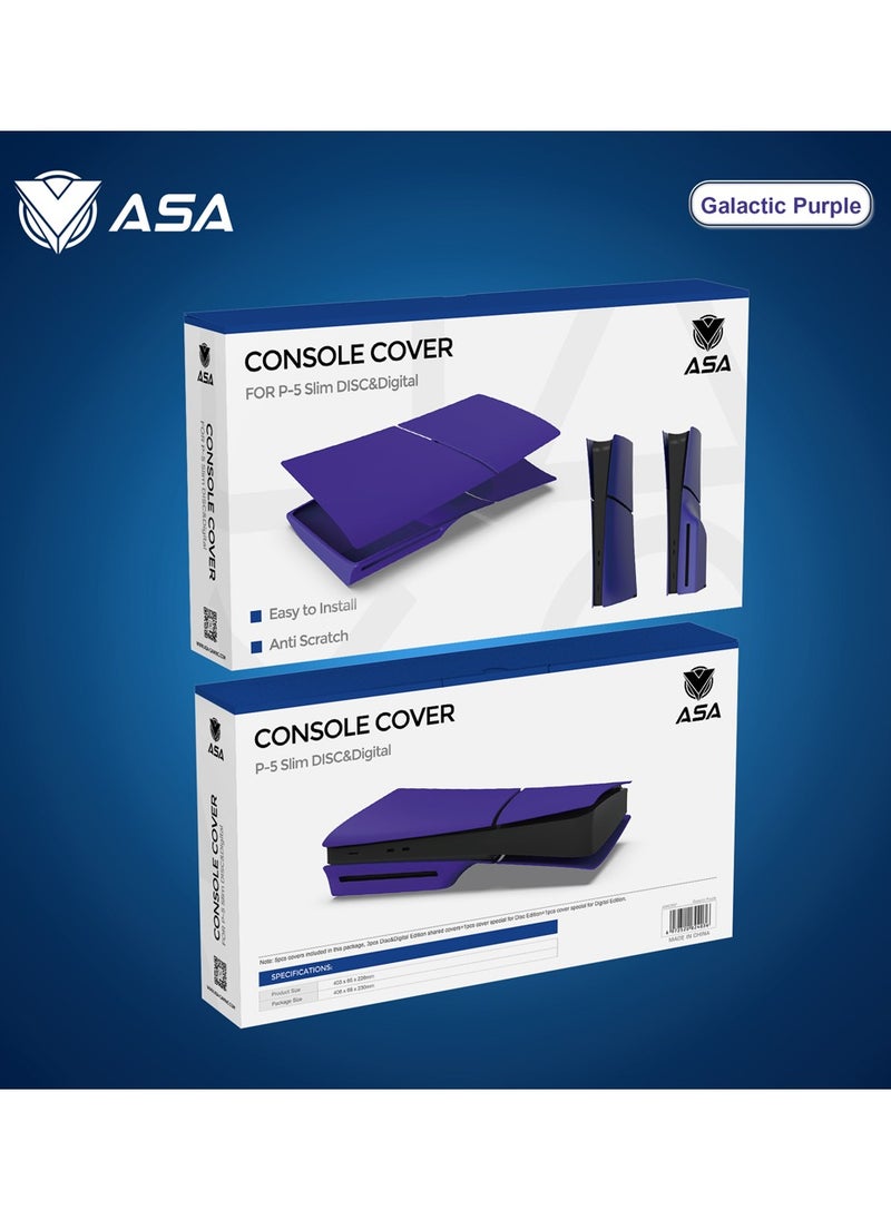 أيه أس أيه غلاف لجهاز PS5 Slim (قرص ورقمي)، غطاء ملصق كامل للجسم لجهاز Playstation 5 Slim، غطاء لجهاز PS5 Slim، غلاف بديل لجهاز PS5 Slim، لوحة غطاء واقية للوجه، سهل التركيب ومضاد للخدش والغبار  - Image 2