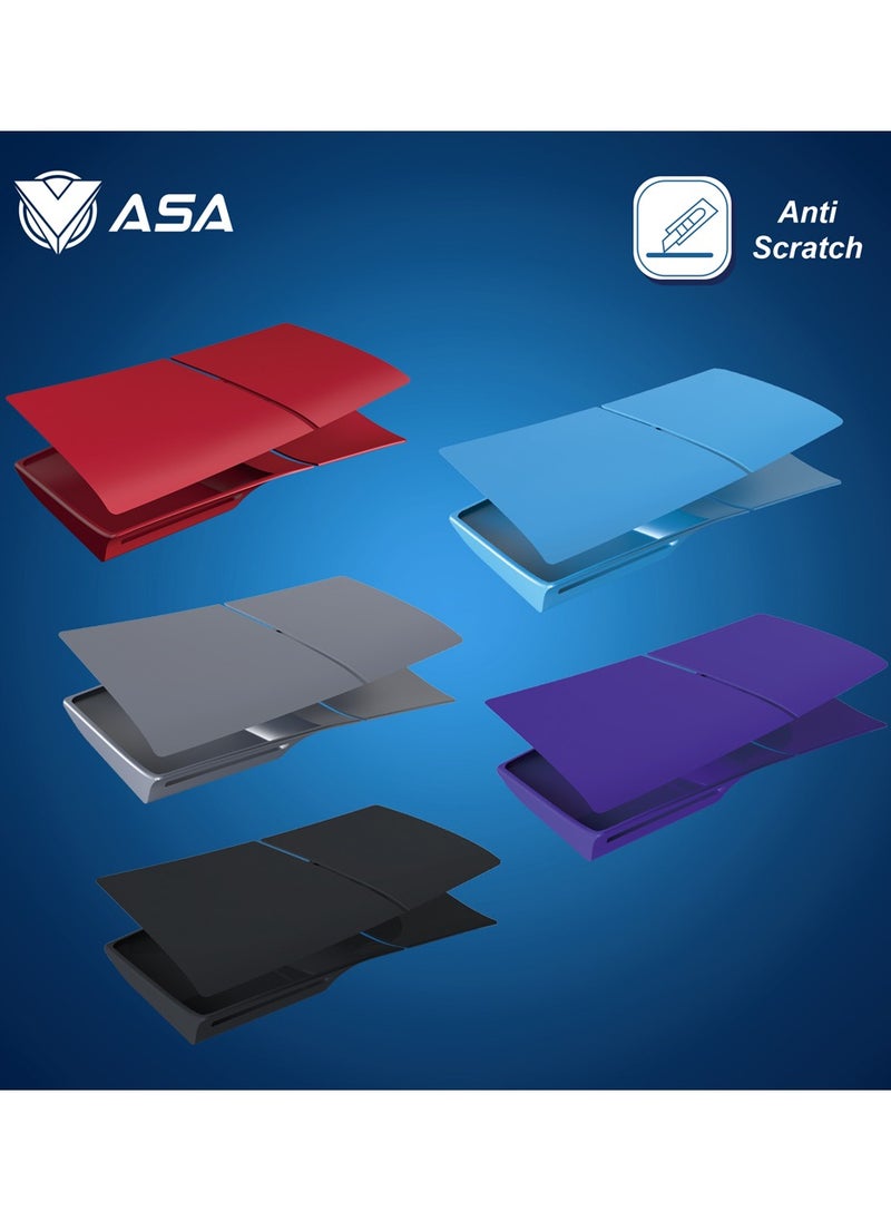 أيه أس أيه غلاف لجهاز PS5 Slim (قرص ورقمي)، غطاء ملصق كامل للجسم لجهاز Playstation 5 Slim، غطاء لجهاز PS5 Slim، غلاف بديل لجهاز PS5 Slim، لوحة غطاء واقية للوجه، سهل التركيب ومضاد للخدش والغبار  - Image 3