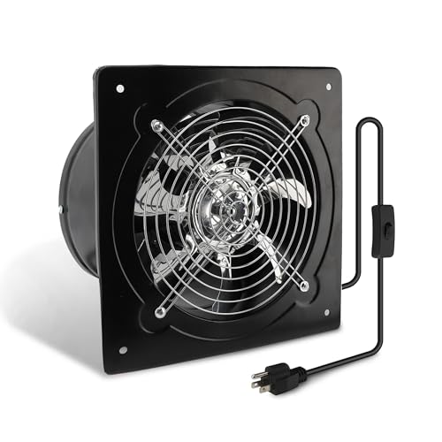MEKOTRIN 6 Inch Exhaust Fan, Kitchen Exhaust Fan With Switch 60Hz 7 Blades Iron, 350 CFM Window Exhaust Fan, Small Wall Mounted Ventilation Fan for Attic, Greenhouse, Bathroom, Basement(Black, 40W) - Image 1
