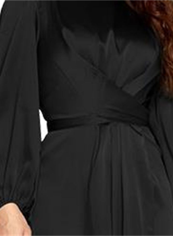 New solid color classic dress fashionable satin long skirt - Image 3