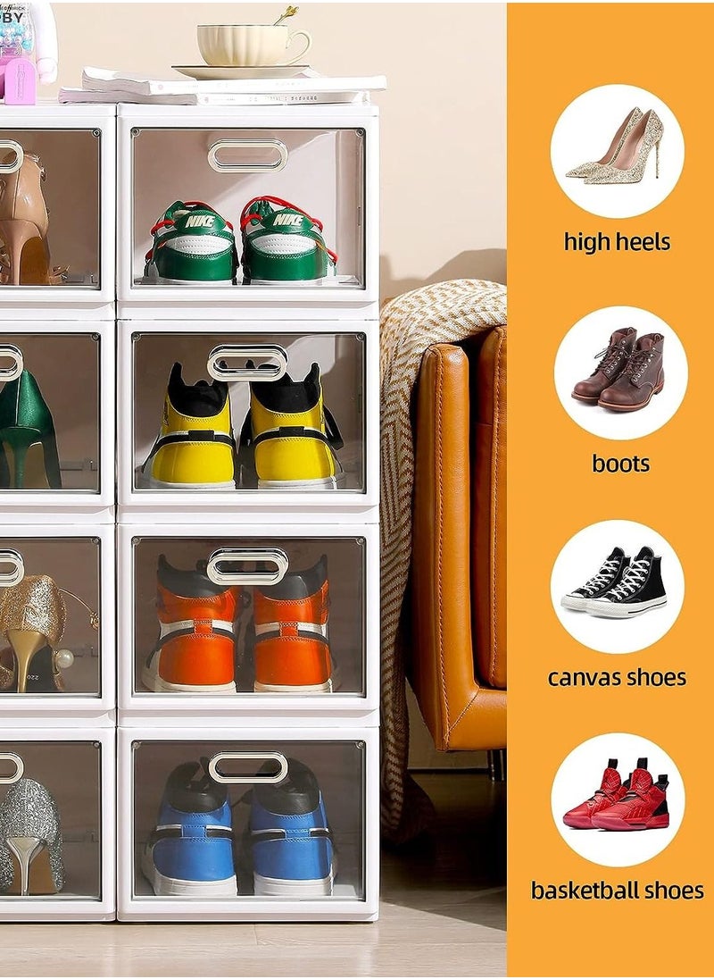 BLOOMING TIME - Folding Shoe Box Installation-Free Shoe Storage Magnetic Opening Design Large Space for Sneakers Display 4 Layers-2 Packs - Image 1
