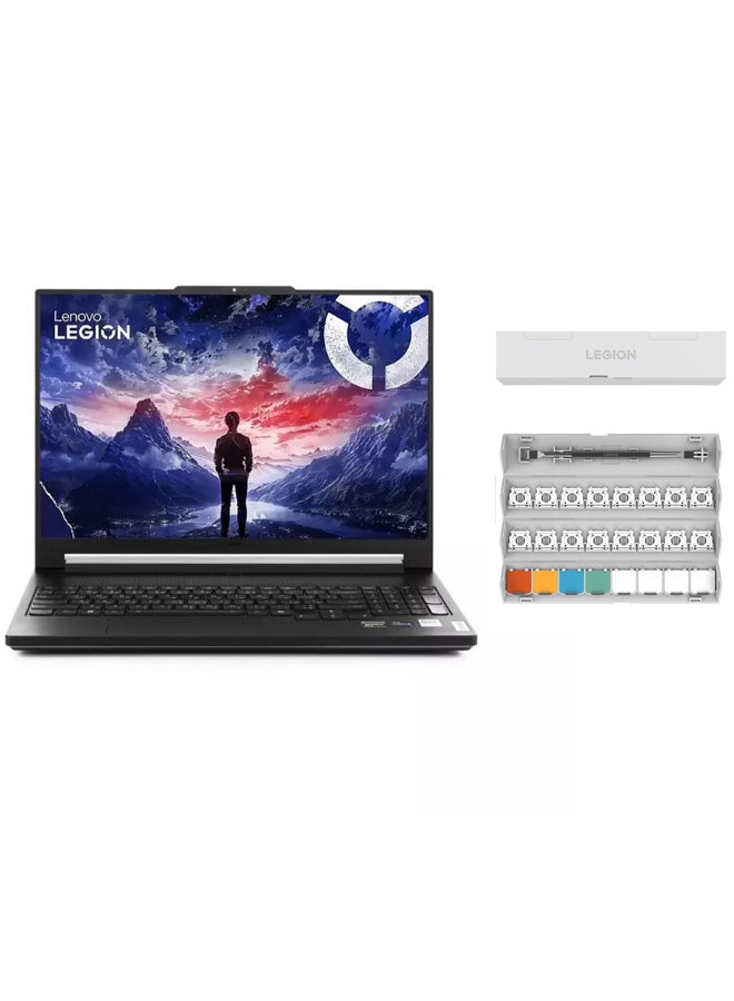 لينوفو لابتوب الألعاب Legion Y900 16IRX9 بشاشة Mini LED مقاس 16 بوصة بدقة 3.2K (3200x2000)، معالج Core i9-14900HX، ذاكرة وصول عشوائي 64 جيجابايت، قرص SSD بسعة 2 تيرابايت، نظام تشغيل Windows 11، بطاقة رسومات GeForce RTX 4090 بسعة 16 جيجابايت، بالإضافة إلى 8 أغطية مفاتيح قابلة للتبديل وأداة سهلة الاستخدام، يدعم اللغتين الإنجليزية والعربية، لون أسود كربوني الإنجليزية/العربية أسود - Image 1