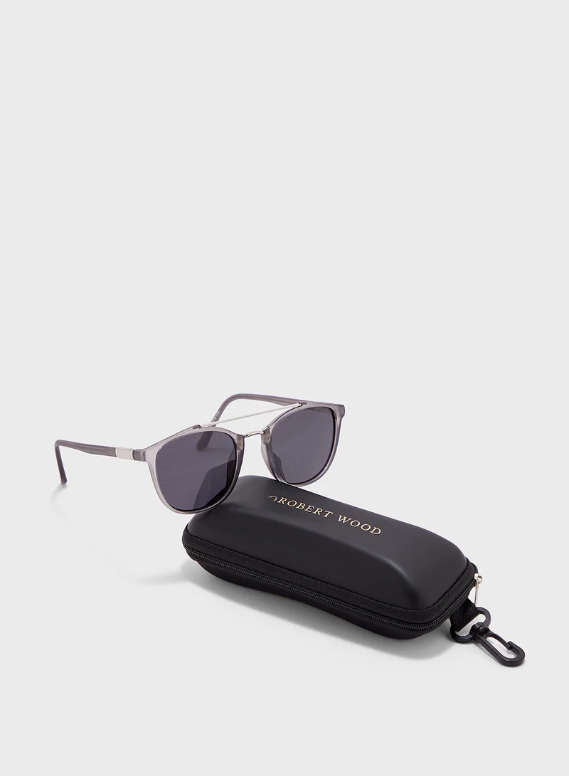 Robert Wood Polarized Lens With Spring Arms Round Sunglasses