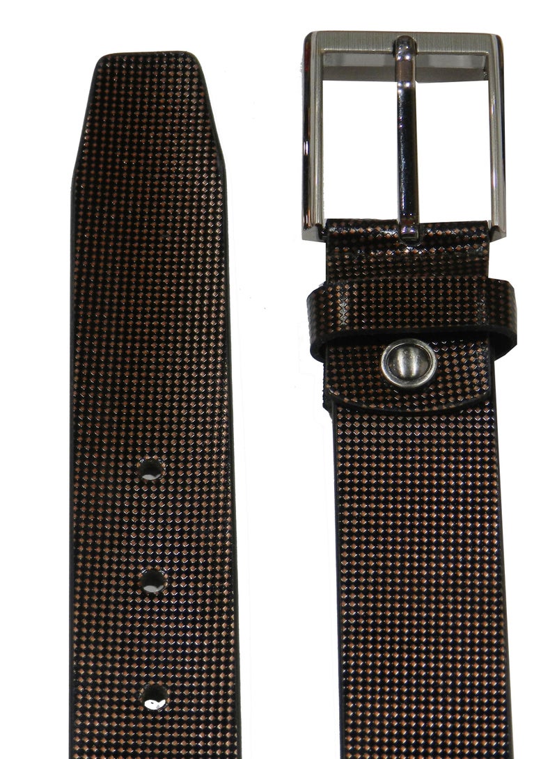 LAVERI LEATHER حزام جلد طبيعي بني رسمي وكاجوال للرجال مقاس 35 مم - Image 5