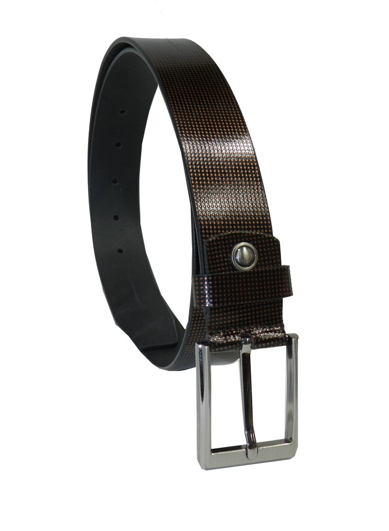 LAVERI LEATHER حزام جلد طبيعي بني رسمي وكاجوال للرجال مقاس 35 مم - Image 2